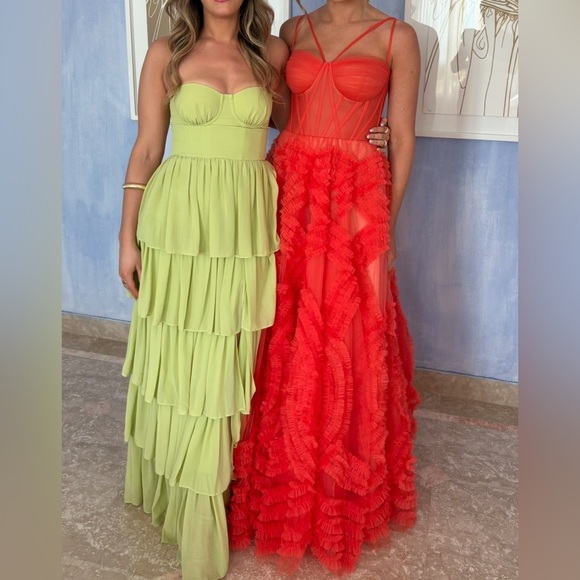 Milla Tangerine Tulle Ornament Maxi Dress - Picture 3 of 4